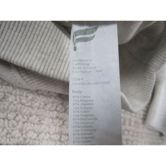 Fabletics Sweatshirt Mens Medium Beige Casual Pullover Hoodie Sweater Cotton Ble - Picture 5 of 10